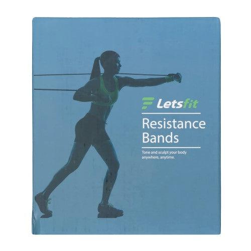LETSFIT Stackable Resistance Exercise Bands Set with Handles, Door Anchor, Ankle Straps and Carry Bag, 5 Color Exercise Bands, 2 Cushioned Handles, 10-50LBS (5 Pack) - Toytexx LETSFIT Stackable Resistance Exercise Bands Set with Handles, Door Anchor, Ankle Straps and Carry Bag, 5 Color Exercise Bands, 2 Cushioned Handles, 10-50LBS (5 Pack) - Toytexx